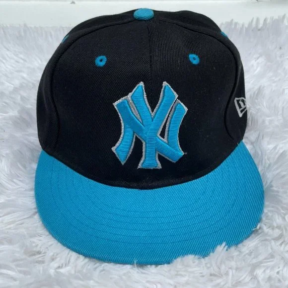 New York Men Hat NY Cap Baseball Hat BlackBlue Sport Hat Size 56cm 6.75 - Picture 2 of 9